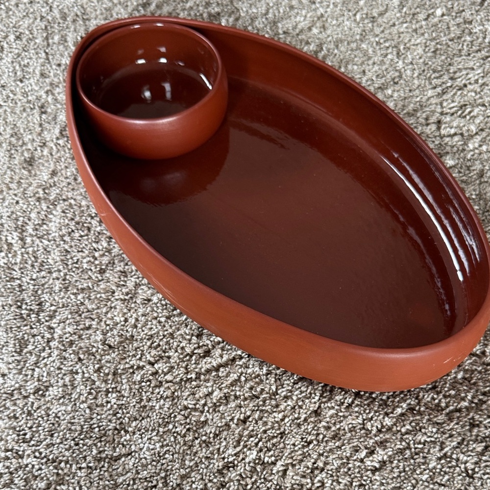 Bortner & Bortner Vintage 1980’s Chip and Dip Oval Serving Tray